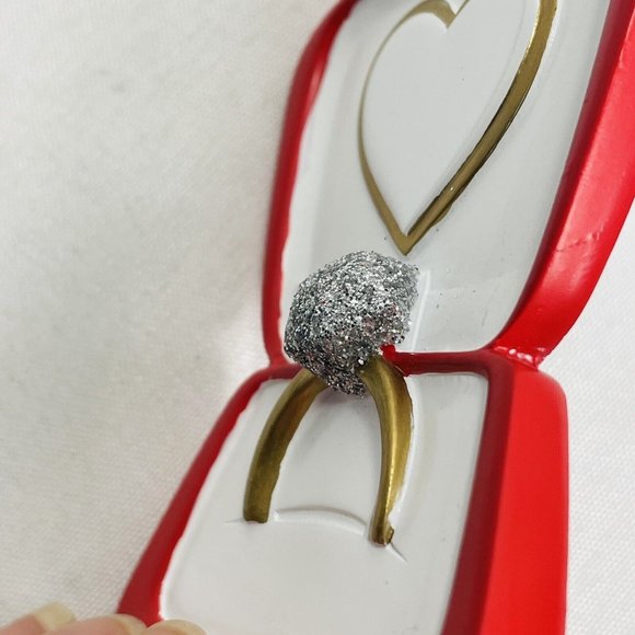 Diamond Ring RED Christmas Tree Ornament By Polar X Christmas Gift - Picture 3 of 7